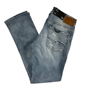 Silver Jeans Allan Straight Leg Mid Rise Soft Stretch Distressed Men's 30 x 32 - Picture 1 of 7
