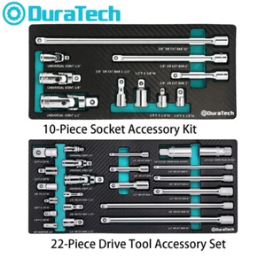 DURATECH Drive Tool Accessory Set/Socket Accessory Kit w/EVA Foam Tool Organizer - Picture 1 of 26