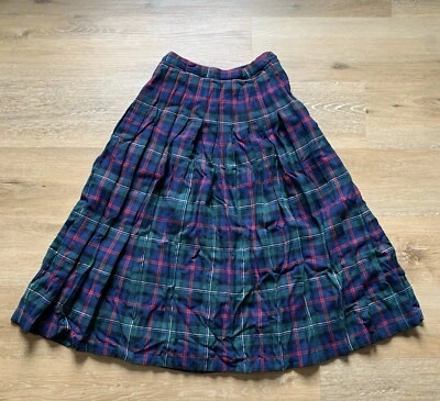 vintage pendleton wool pleated skirt Malcom Tartan Blue Green Red Size 6 USA - Image 1 of 4