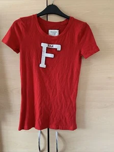 Abercrombie & Fitch Women Short Sleeve Red T Shirt Size Small Uk8-10 - Picture 1 of 4