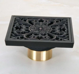 Black Oil Rubbed Bronze Bathroom Floor Drain Waste Grate Shower Drainer 8hr049 - Picture 1 of 7