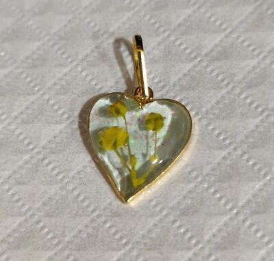 Ciondolo Amore In Cristallo Bianco In Oro Giallo 18K Regalo Di Natale Per Lei - Immagine 1 di 4