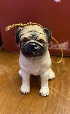 Pug Dog Christmas Ornament Sitting 4”