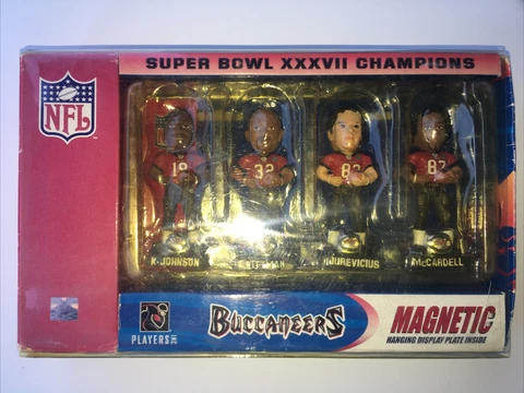 Tampa Bay Buccaneers Super Bowl XXVII 37 Champions 3" Mini Bobble Head Set Cover