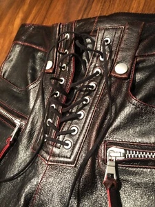 BEN TAVERNITI UNRAVEL Project Stretch Leder Skinny Schnürhose Gr. 25 - Bild 1 von 12