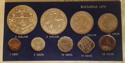 1970 Bahamas 9 Coins Proof Set 2.873 Silver Troy Oz Minted by The Franklin Mint - Image 1 of 4