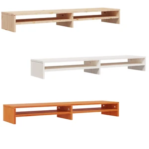 Monitor Riser Stand - Double Computer Screen Desk Organiser Twin Workspace Shelf - Picture 1 of 16
