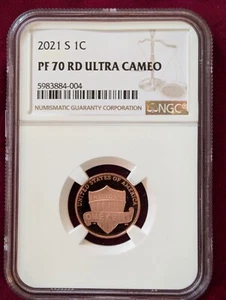 Centavo Lincoln Shield PF70 UCAM RD 2021-S NGC - Imagen 1 de 4