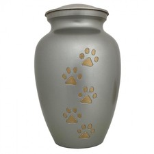Urna animale cane cat animale domestico ottone stagno 22cm Stile antico