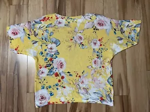 LUISA RICCI ärmelloses Oberteil Made in Italy gelb Blumendruck Strick Größe-large - Bild 1 von 9