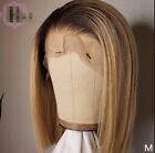 Ombre Color Short Bob 13*6 T Lace Front 100% Human Hair Wigs Highlight Hair