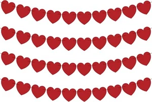 Valentines Day Decorations - Valentines Banner - Valentines Decor Red Heart Garl - Picture 1 of 5