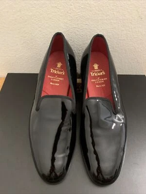 Zapatillas Tricker's Of Jermyn Street charol negras hechas en Inglaterra para hombre talla 12 COMO NUEVAS Foto 1 de 4