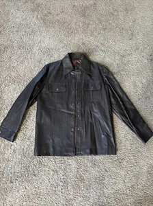 Brigade By Arrow Leather Like Jacket Vinyl PVC VERY SOFT BROWN LARGE Vintage 80s - Picture 1 of 10