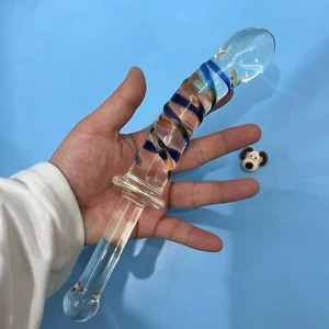 Handheld Glass Dildo Clit Vagina G-Spot Massager Anal Plug Sex Toy for Women Men - Picture 1 of 18