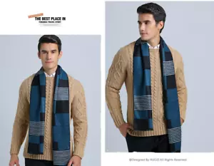 New Men's England geometry neck scarves autumn winter long warm Business scarf - Picture 1 of 9