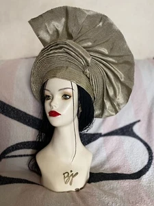 Elegant African Wedding Auto Gele Pleated Ready to Wear Aso Oke 1pc - Picture 1 of 4