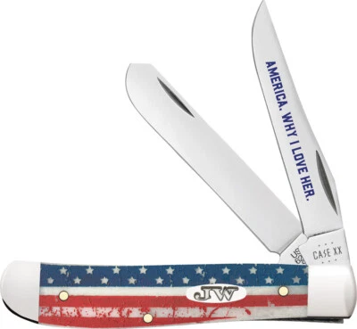 Cuchillo Plegable Case Cutlery John Wayne Mini Trapper Rojo, Blanco y Azul 10718 Foto 1 de 4