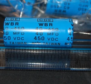 WBR40-450 40uF 450v Cornell Dubilier Axial Electrolytic Cap (1 PC) - Picture 1 of 2