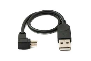 USB 2.0 Cable 30 cm Mini B Plug to Type A Plug Adapter Angle in Black - Picture 1 of 4