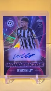 2024 Topps Chrome UEFA Club Competitions Wonderkids Autograph Lewis Miley (RC) - Picture 1 of 2