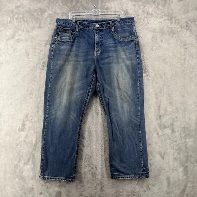 John B Stetson Jeans Mens 40x30 Blue Modern Straight Leg Cowboy Western Rodeo - Image 1 of 4