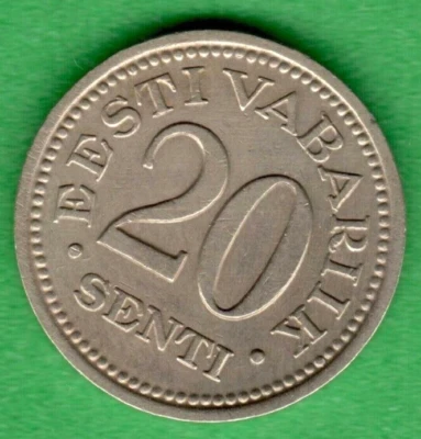 1935s. ESTONIA 20 SENTI COIN 1341 - Image 1 of 2