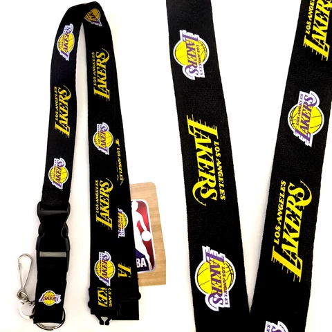 NBA Los Angeles Lakers Lanyard Key Ring Keychain ID Holder Clip Cover