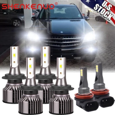 For Mercedes-Benz ML350 2007-2011 6x LED Headlights High/Low+Fog Light Bulbs kit - Image 1 of 4