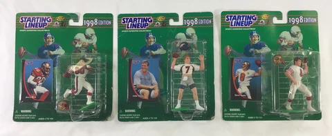 1998 Kenner Starting Lineup Football Stars Lot of 3 Rice, Young, Elway NFL HOF Cover
