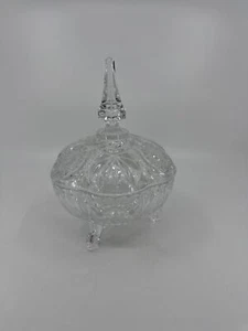 Vintage Hand Cut Glass Lead Crystal Covered Candy Dish Patterns Steeple 8" Tall - Picture 1 of 10