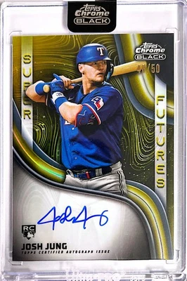 2023 Topps Chrome Black #SFA-JJ Josh Jung Super Futures Rookie Auto Gold  /50 MS - Image 1 of 2