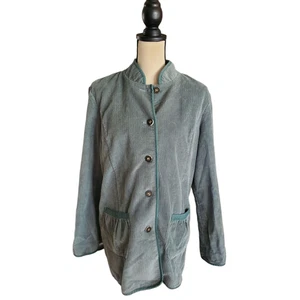 Chaqueta con botones de pana ancha Orvis verde ballena plisada trasera para mujer talla M - Imagen 1 de 4