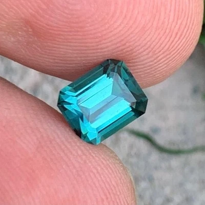 1.45 Carat Teal Blue Tourmaline Emerald Cut From Afghanistan - Image 1 of 4