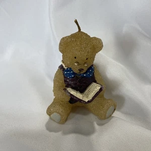 VINTAGE SAMMLERSTÜCK BÄR LIEST EIN BUCH MIT BRILLE KERZE - Bild 1 von 9