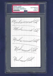 Muhammad Ali Heavyweight Champ Boxing Autographed 3x5 Card 5X! PSA SLABBED - Picture 1 of 1