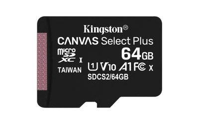 Kingston Canvas Select Plus microSD Card SDCS2/64 GB Class 10 (SD Adapter Includ - Image 1 of 3