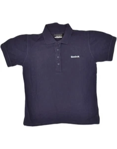 REEBOK Womens Polo Shirt UK 12 Medium Navy Blue Cotton QU08 - Picture 1 of 3