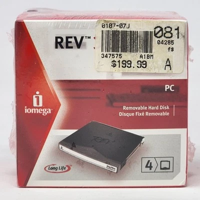 REV Disk 35GB/90GB iomega Removable Hard Disks 4 Pack discontinued NEW/SEALED - Image 1 of 4