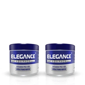 2X ELEGANCE Extra Strong Hair Styling Gel Vitamins B5 Protection Hair Gel-500ml - Picture 1 of 1