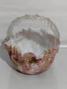 Schüssel/Geschirrkorb aus mehrfarbigem Kunstglas mit Dornengriff - Bild 1 von 17