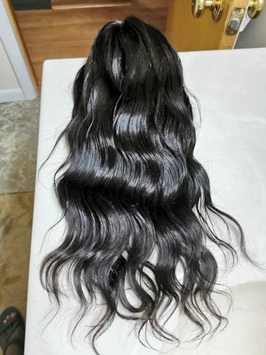 Quality Full Lace Dark Brown Human Hair wig 18" New Color 1B - Image 1 of 4