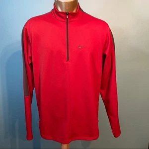Nike men's red 1/4  zip quick dry shirt - Picture 1 of 8