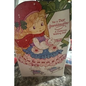 Vintage American Greeting Paper Doll, Christmas Grand Daughter Card, Unused - Picture 1 of 5