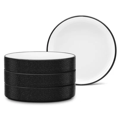 ColorTex Stone Black Set of 4 Stax Deep Plates, 7-1/2" - Image 1 of 4