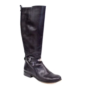 Michael Kors Arley Riding Boot Black Leather Harness Women's Size 9 - Picture 1 of 11