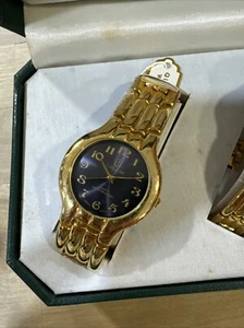 Calvin Hill His & Hers Quartz Watches Gold Tone ( Both Need New Batteries) NIB - Picture 1 of 4