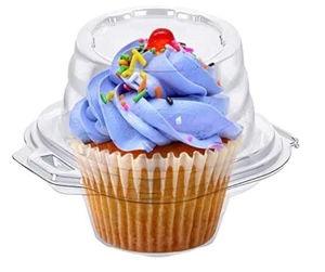50 Pack Cupcake Containers Single Disposable Plastic Dome Holders Cake Boxes Cup - Picture 1 of 8