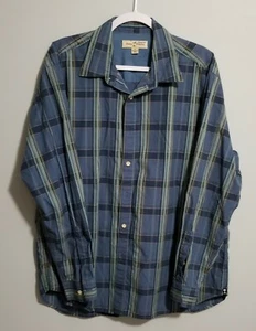 Tommy Bahama blau kariert 100 % Baumwolle Langarm Button Down Hemd Herren XL - Bild 1 von 5