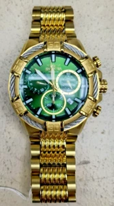 Invicta Gold and Green Toned Chronograph 25869 Good Shape - Picture 1 of 6